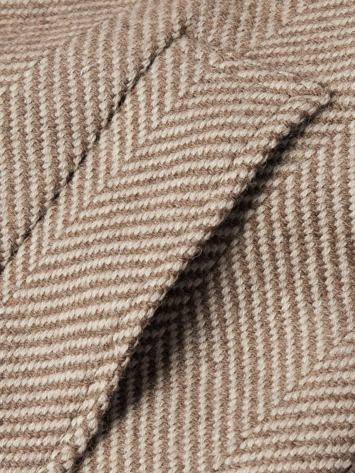 Richard James - Belted Herringbone Virgin Wool Coat - Brown