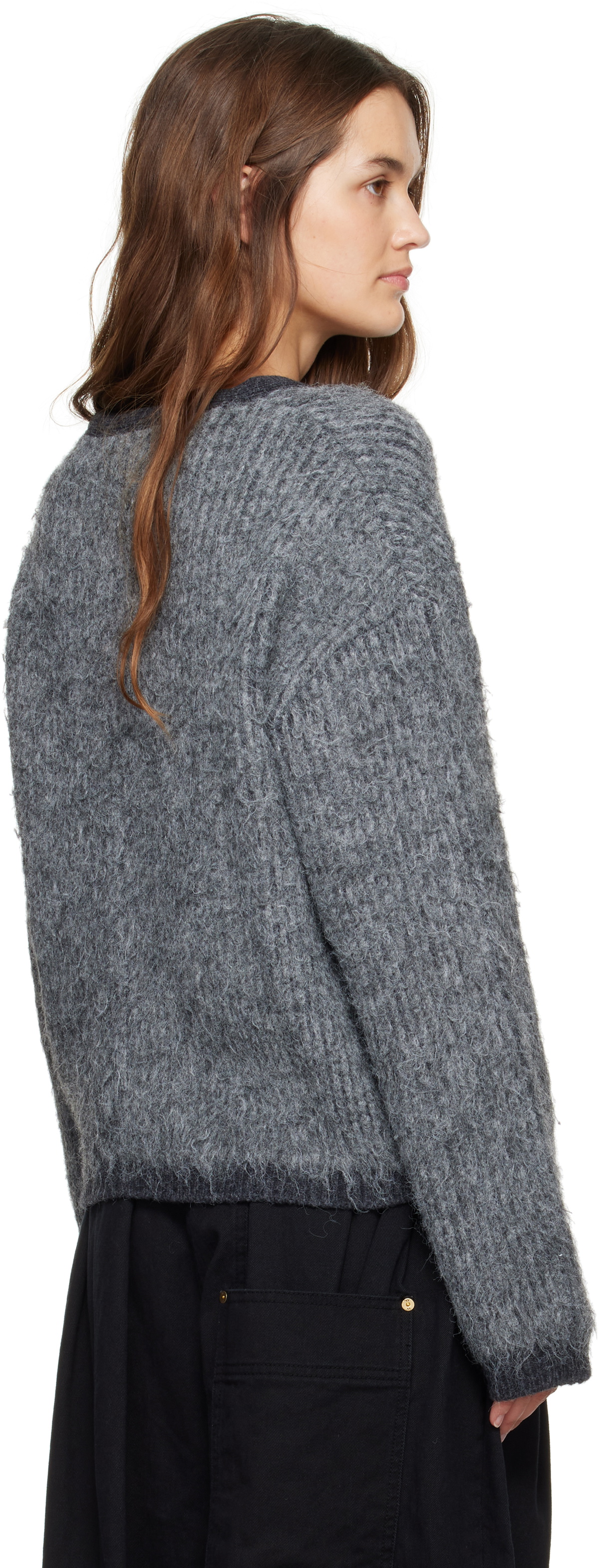 OPEN YY Gray Shaggy Cardigan