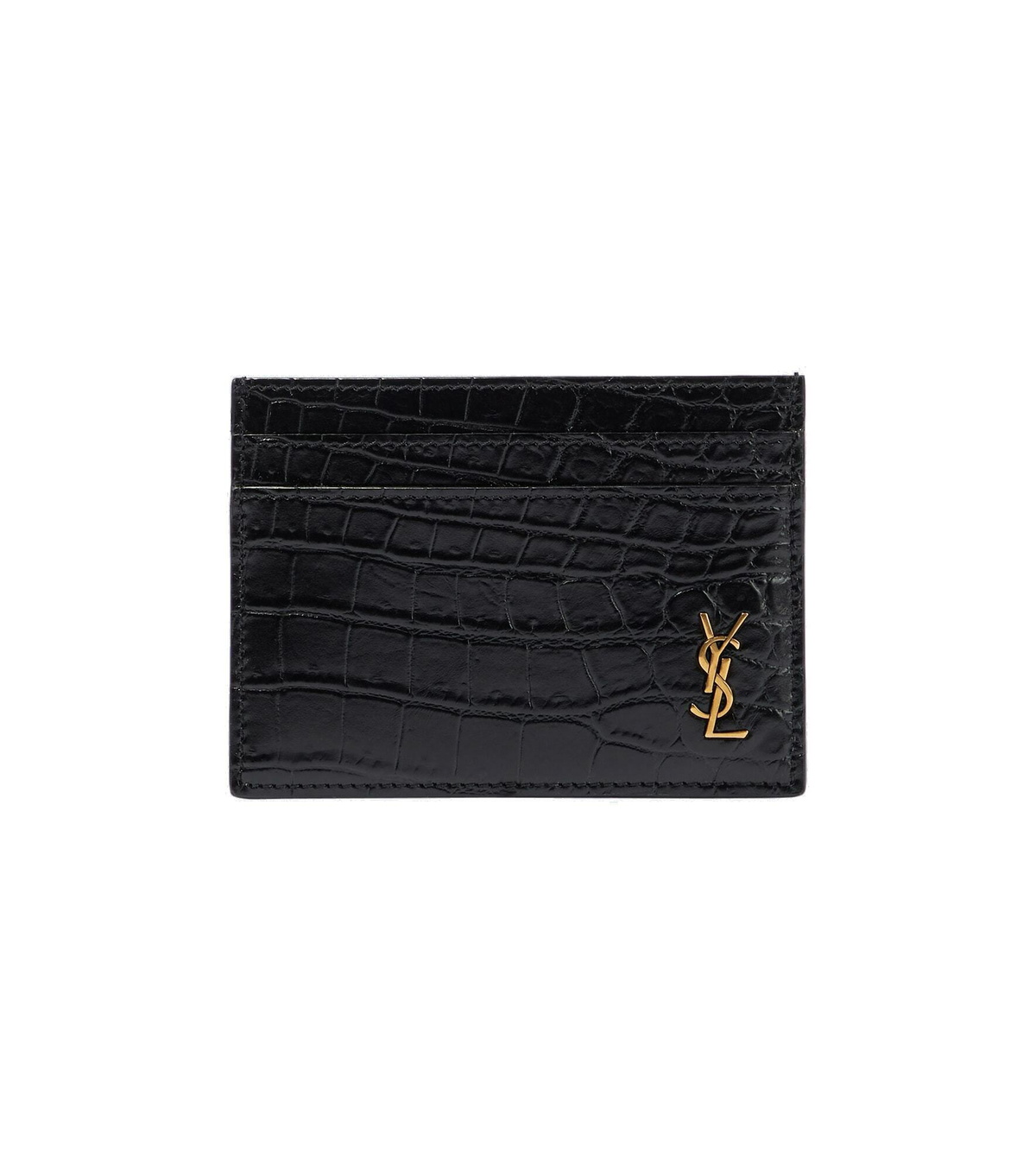 Croc Effect Leather Card Holder