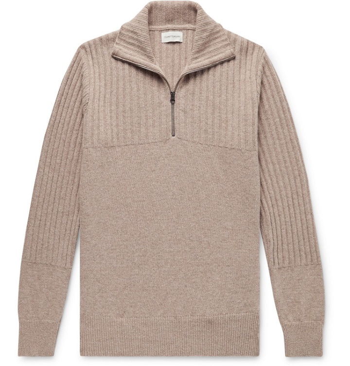 Photo: Oliver Spencer - Ribbed Wool Half-Zip Sweater - Neutrals