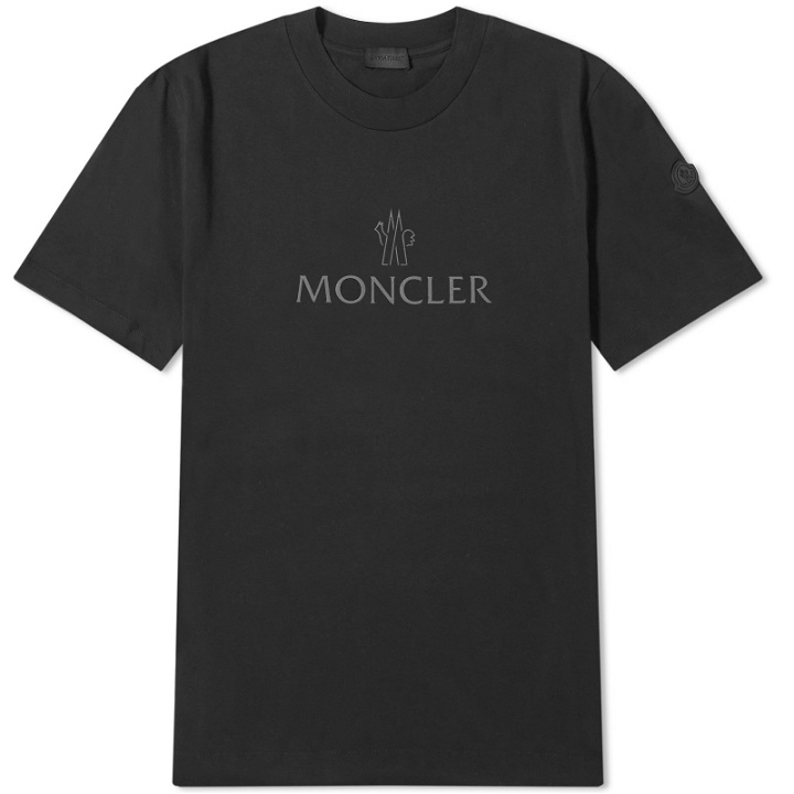 Photo: Moncler Men's Text Logo T-Shirt in Black