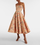 Markarian Rousseau floral strapless midi dress