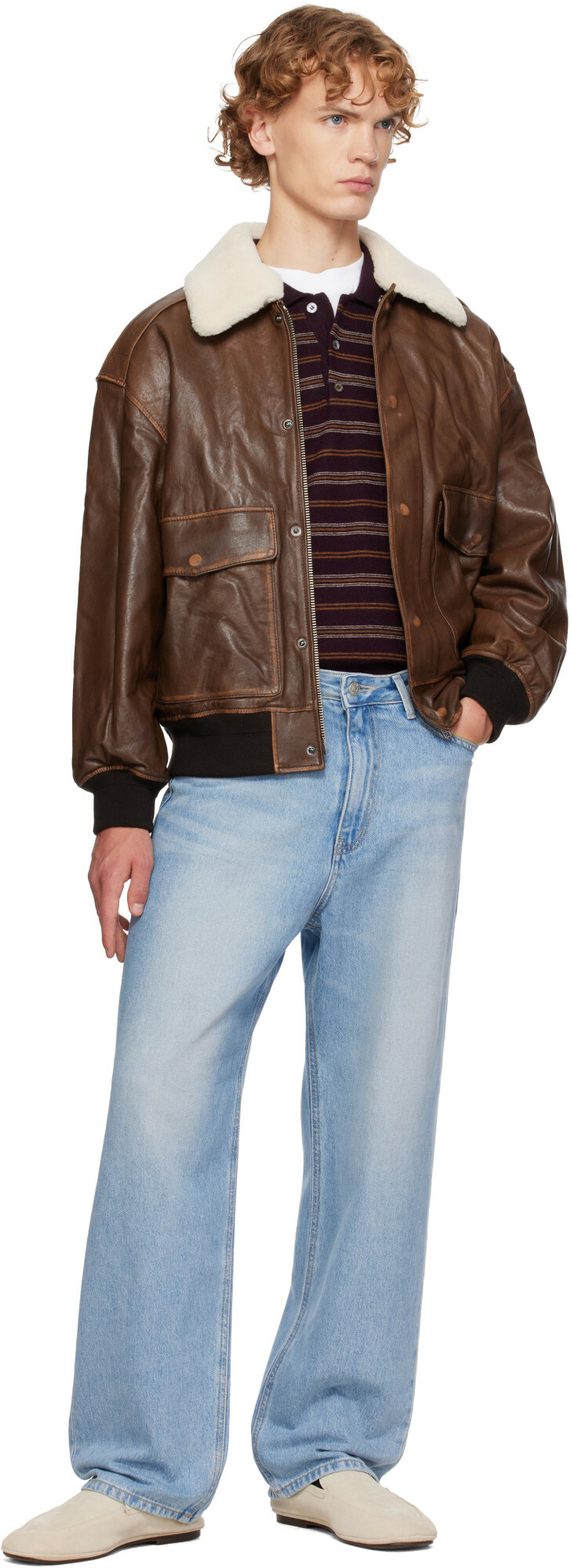 Dunst Brown Detachable A-2 Leather Jacket
