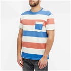 RRL Men's Norman Stripe T-Shirt in Red/Blue/White