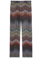 Missoni Sequin-embellished Zigzag Metallic-knit Trousers Multicoloured 1