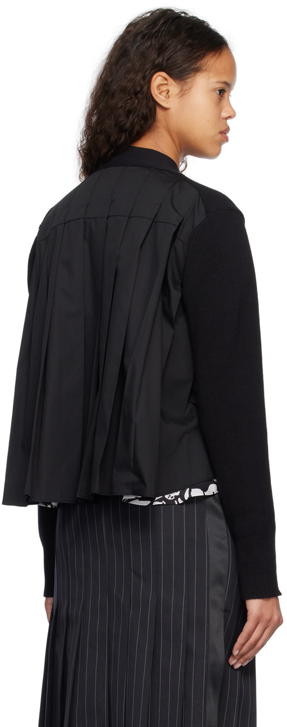 sacai Black Ruffle Cardigan Sacai