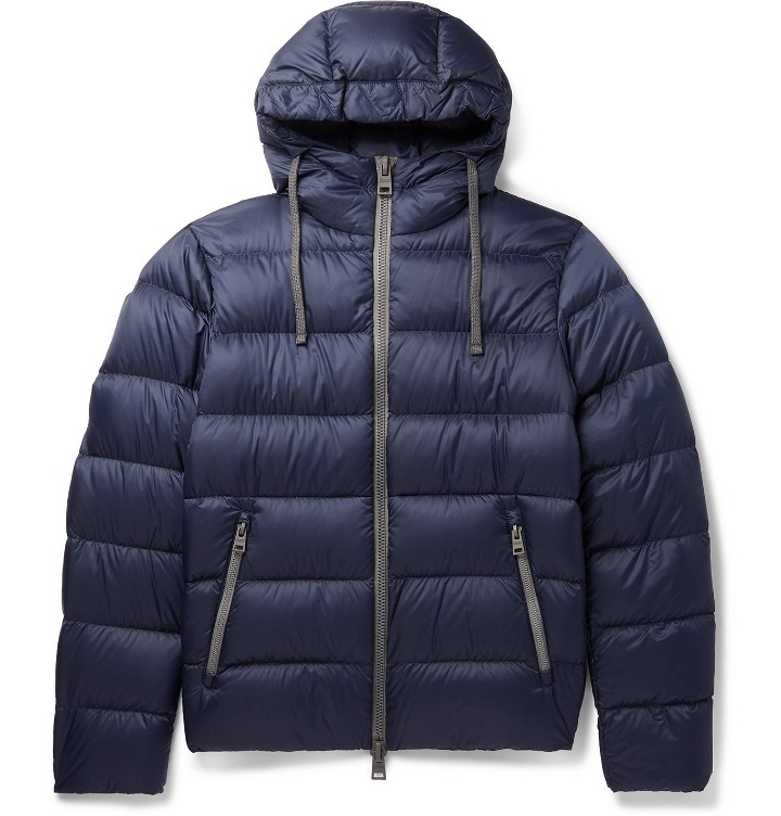 Photo: Herno - Quilted Shell Down Hooded Jacket - Blue