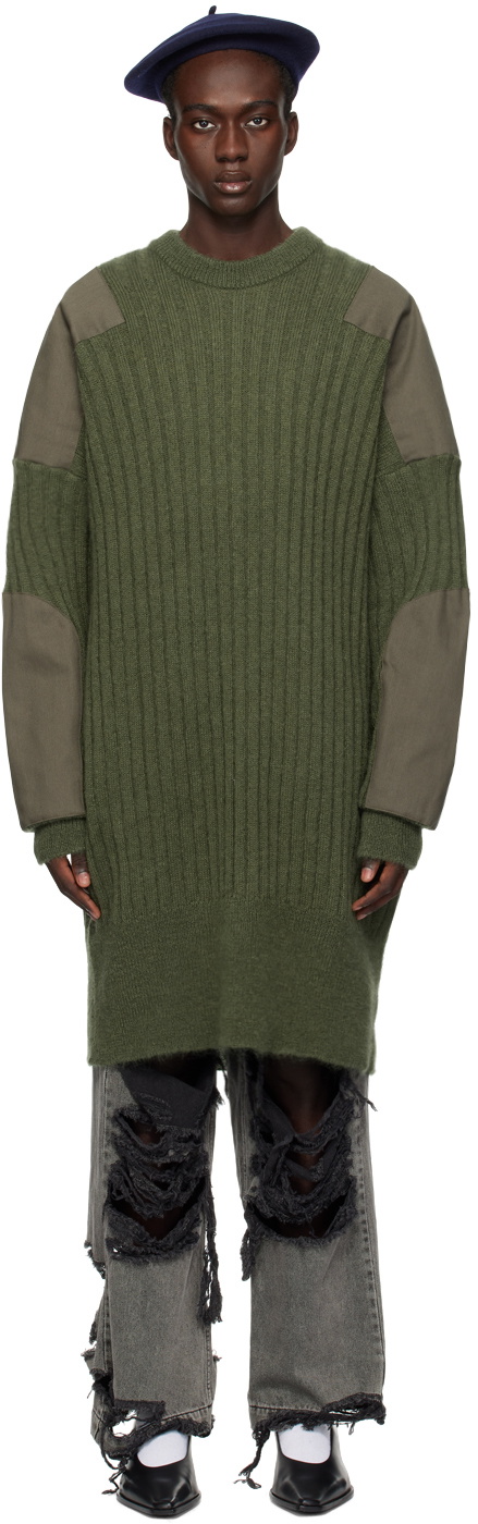 VAQUERA Green Paneled Sweater