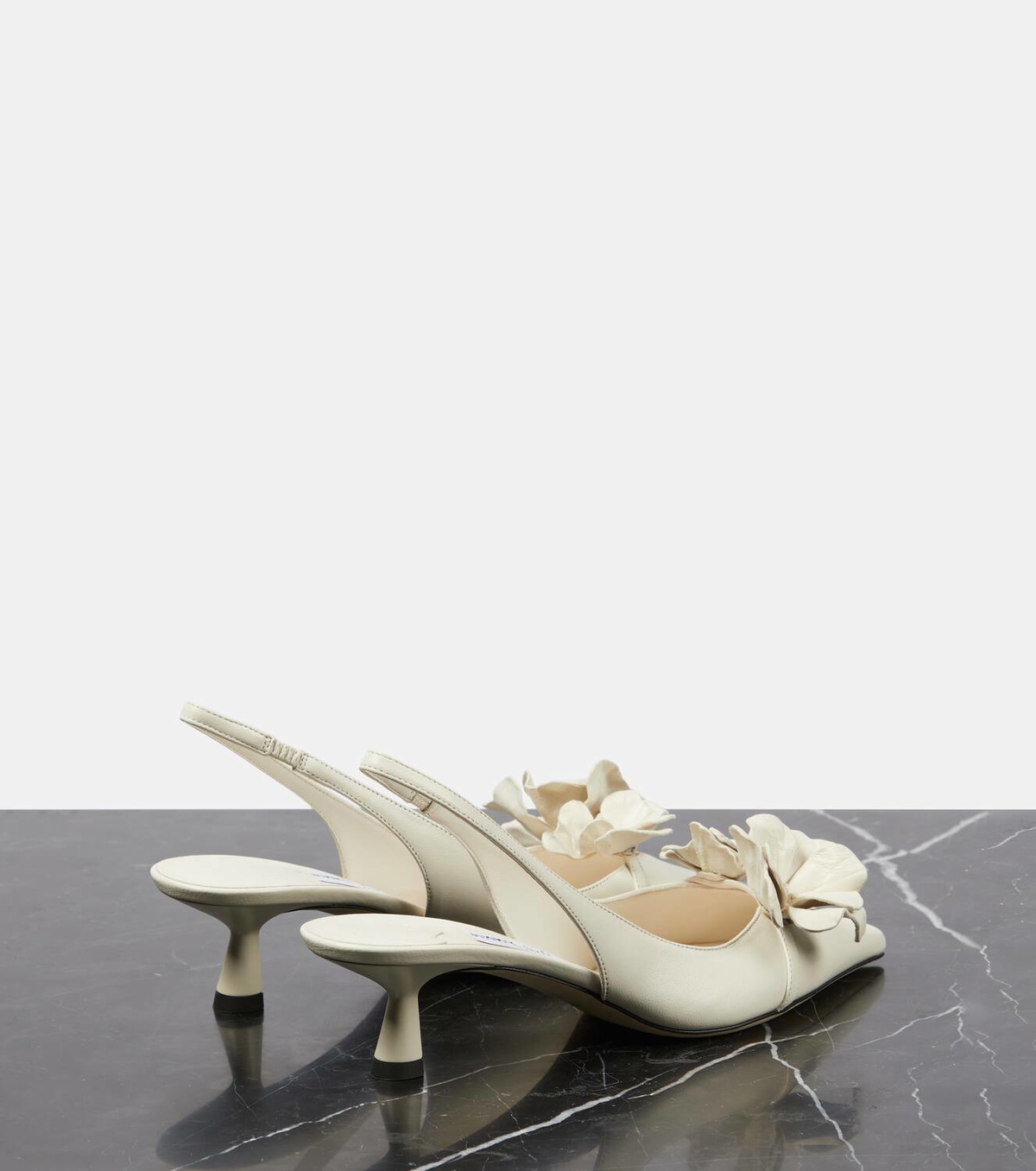Jimmy Choo Amita Flower leather slingback pumps Jimmy Choo