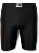 Y,IWO - Colour-Block Logo-Print Stretch-Jersey Shorts - Black