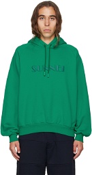 Sunnei Navy Embroidered Hoodie