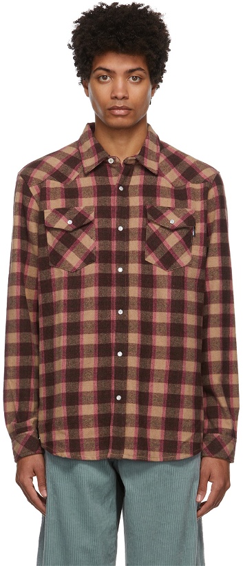Photo: Noon Goons Brown Calico Western Flannel Shirt