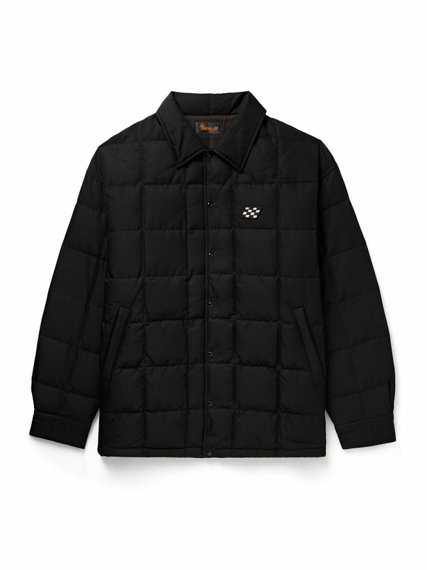 Photo: Visvim - Coach Appliquéd Quilted Wool and Silk-Blend Twill Down Jacket - Black