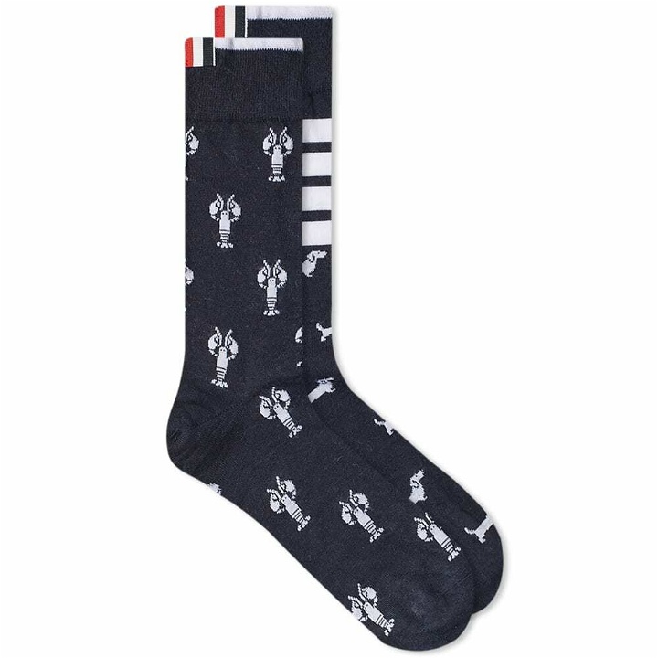 Photo: Thom Browne Lobster Embroidered 4-Bar Sock