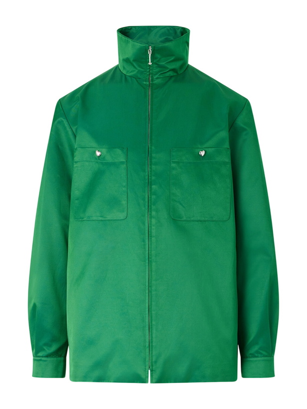 Photo: Valentino Garavani - Satin Zip-Up Jacket - Green