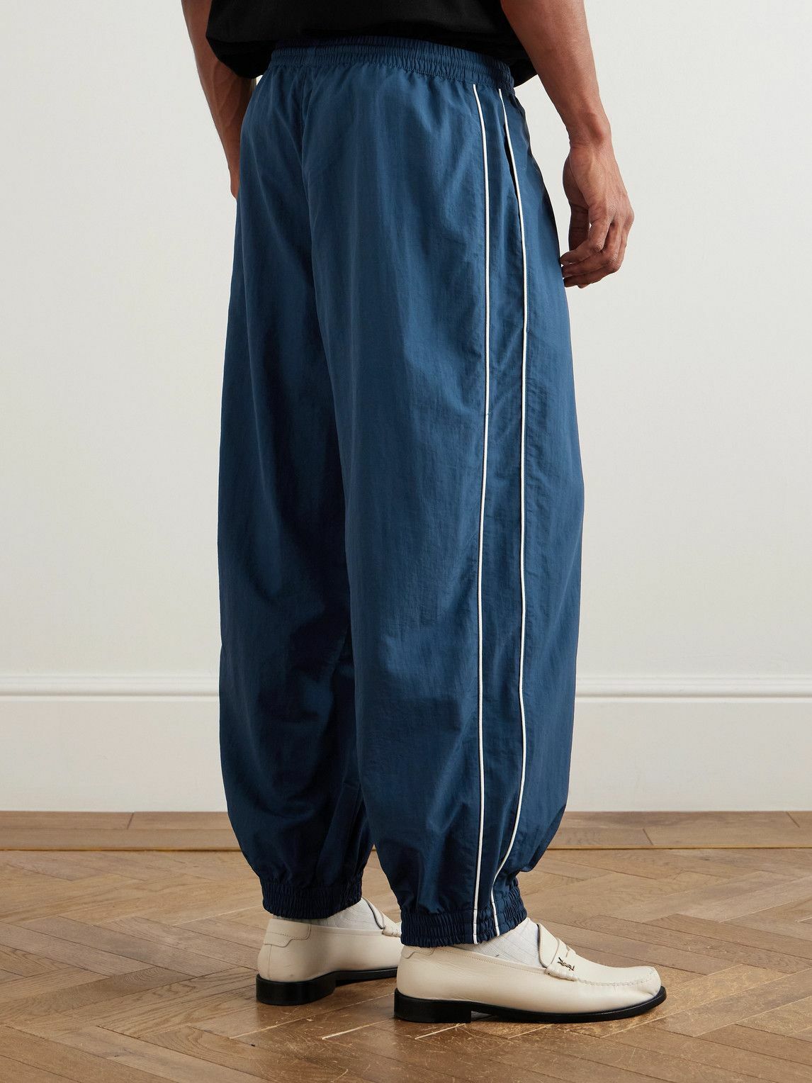 Willy Chavarria - Bad Boy Tapered Logo-Embroidered Piped Shell Trackpants - Blue