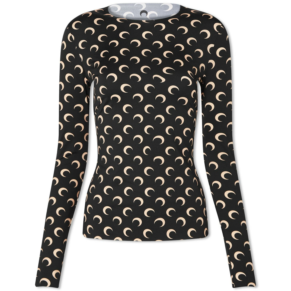 Marine Serre Moon Printed Jersey Second Skin Crewneck Top main image 1