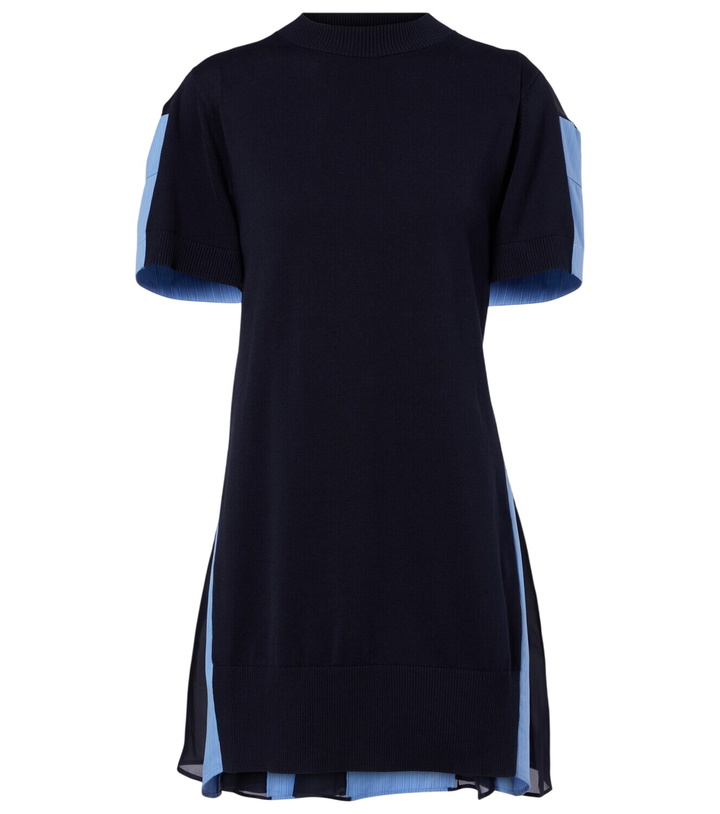 Photo: Sacai Paneled cotton-blend minidress