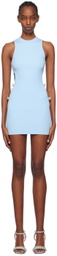 MACH & MACH Blue Crystal-Cut Minidress