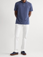 Peter Millar - Crest Shallows Striped Pima Cotton-Blend Jersey Polo Shirt - Blue