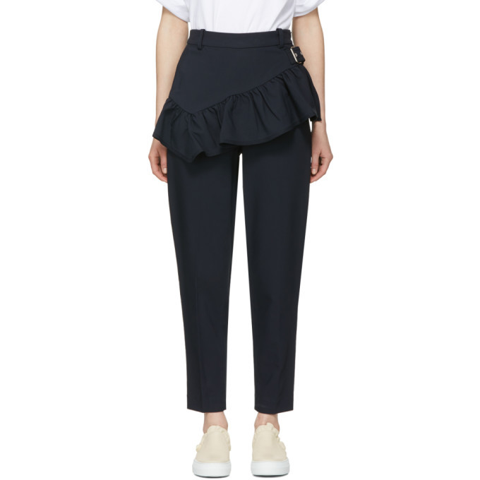 Photo: 3.1 Phillip Lim Navy Ruffled Apron Trousers