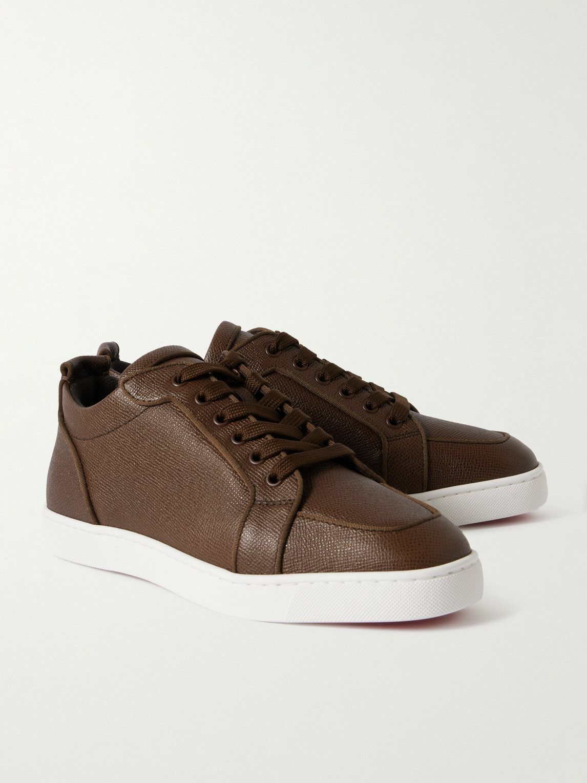 Christian Louboutin - Rantulow Full-Grain Leather Sneakers - Brown