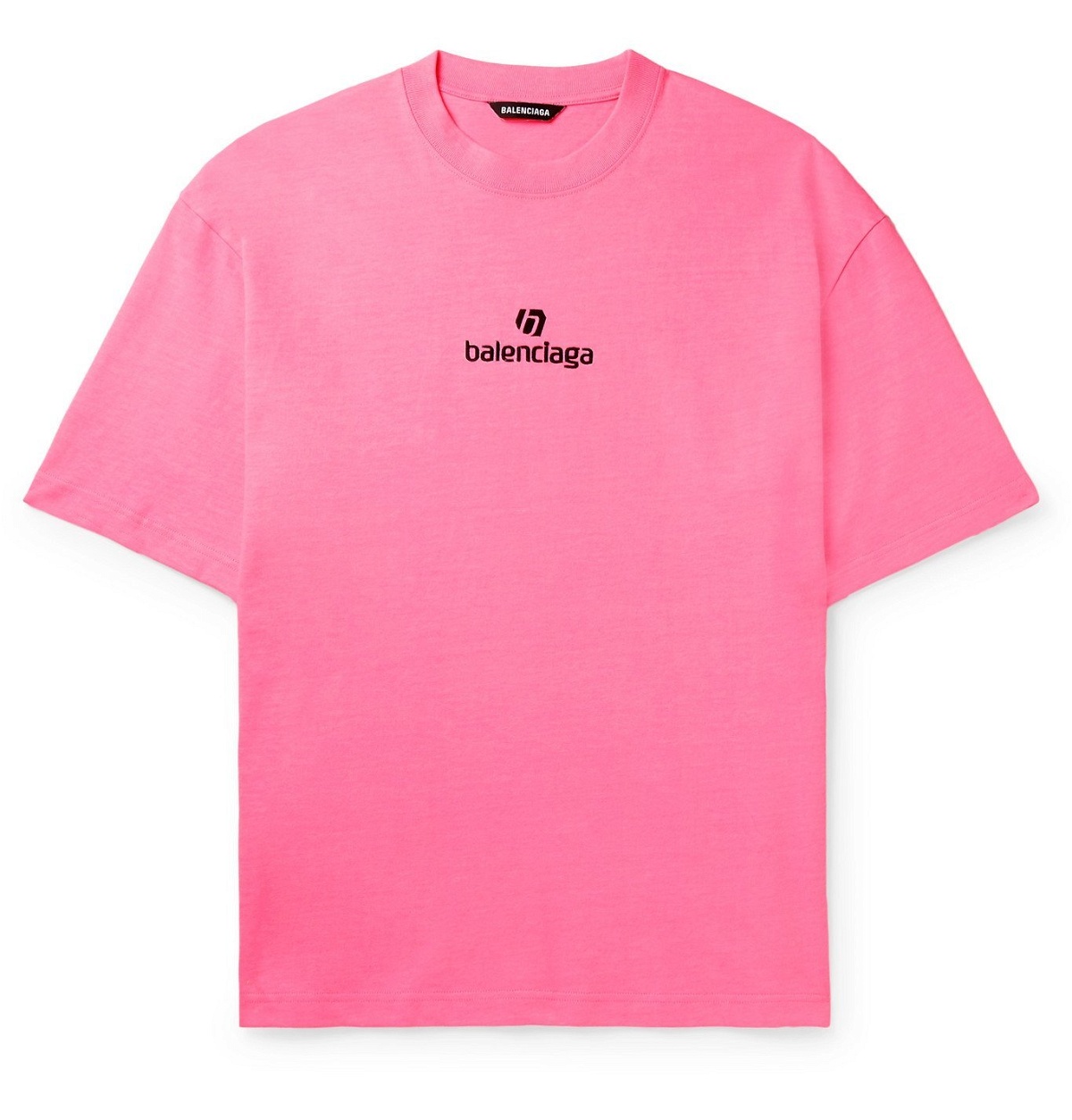 ÁO PHÔNG BALENCIAGA Logoembroidered cottonjersey Tshirt