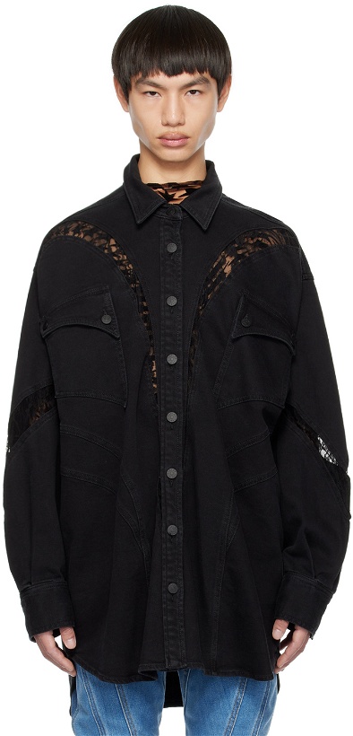 Photo: Mugler Black Oversized Denim Jacket