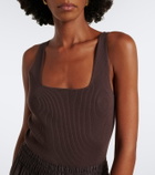 Vince Shirred rIbbed-knit midi dress