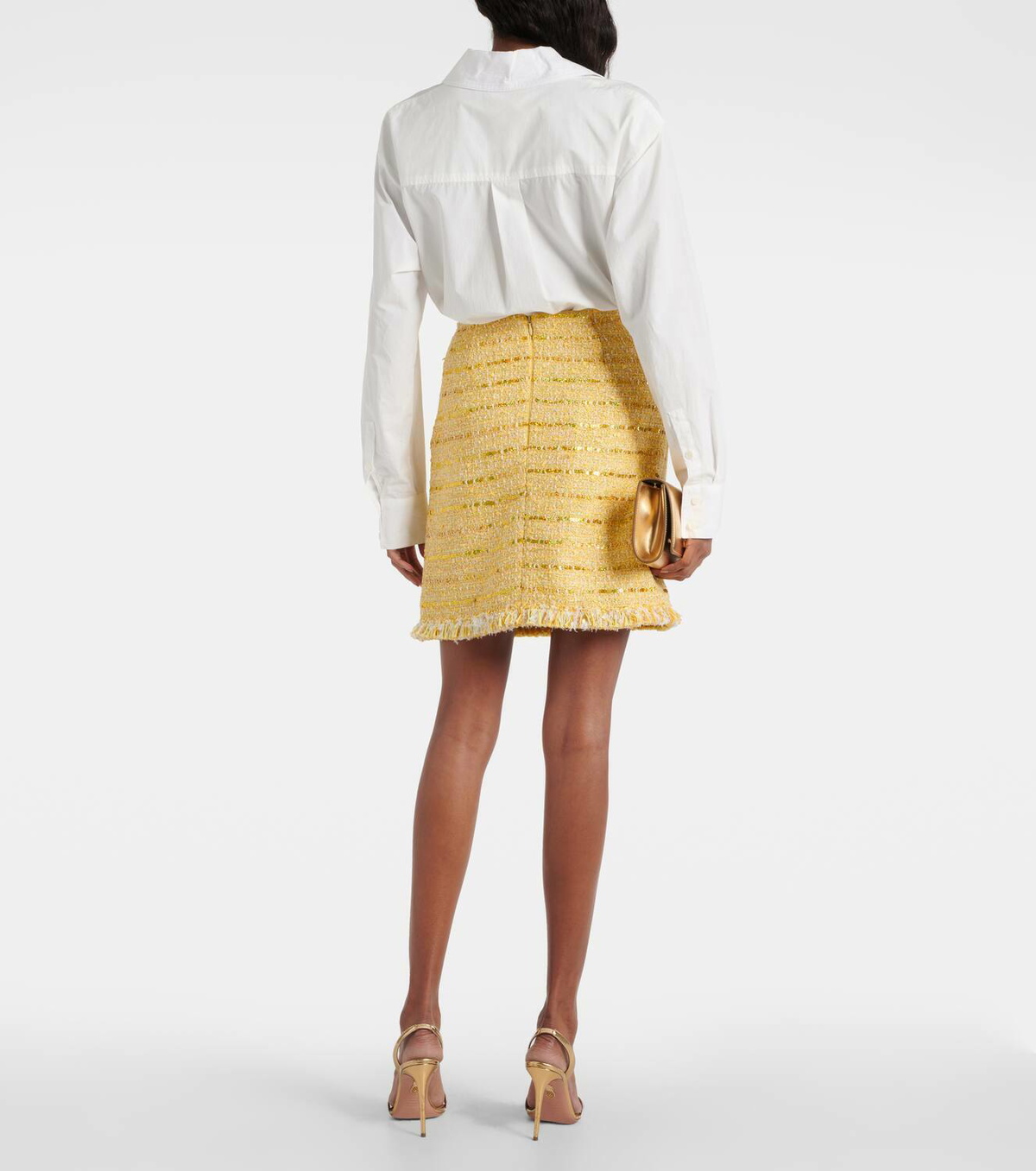 Giambattista Valli Fringed bouclé miniskirt
