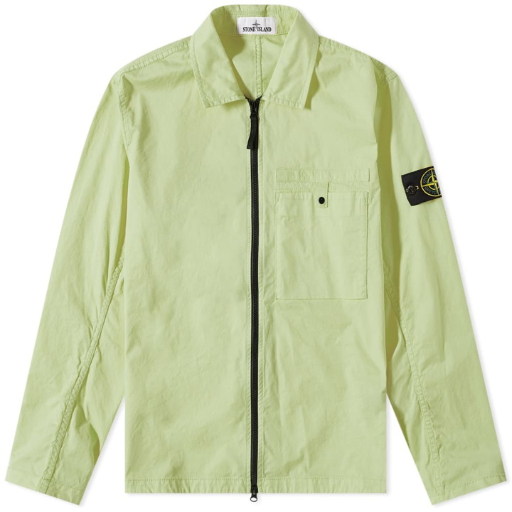 Photo: Stone Island Men's Supima Cotton Shirt Jacket in Light Green