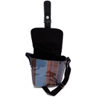 Marni Blue Striped Glossy Grip Messenger Bag