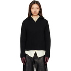 MACKAGE Black Gladys Knit Half-Zip Pullover Sweater