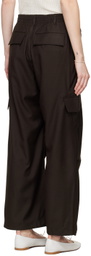 Youth Brown Wide-Leg Cargo Pants