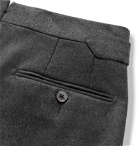 Saman Amel - Dark-Grey Pleated Wool-Twill Trousers - Gray
