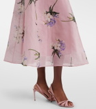 Leo Lin Katrina floral linen and silk midi dress