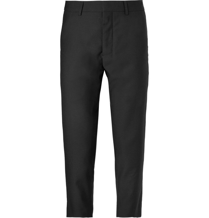 Photo: AMI - Cropped Slim-Fit Wool Trousers - Men - Black