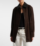 Nour Hammour Grange leather-trimmed suede jacket