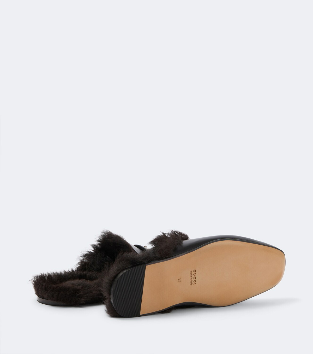 Gucci Horsebit shearling-lined leather mules
