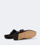 Gucci Horsebit shearling-lined leather mules