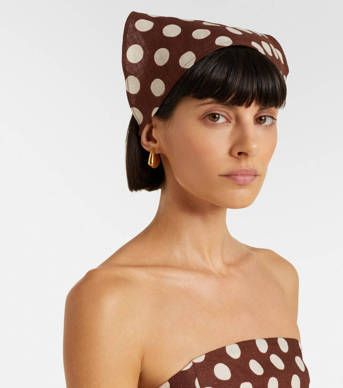 Faithfull Simona polka-dot linen head scarf