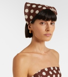 Faithfull Simona polka-dot linen head scarf