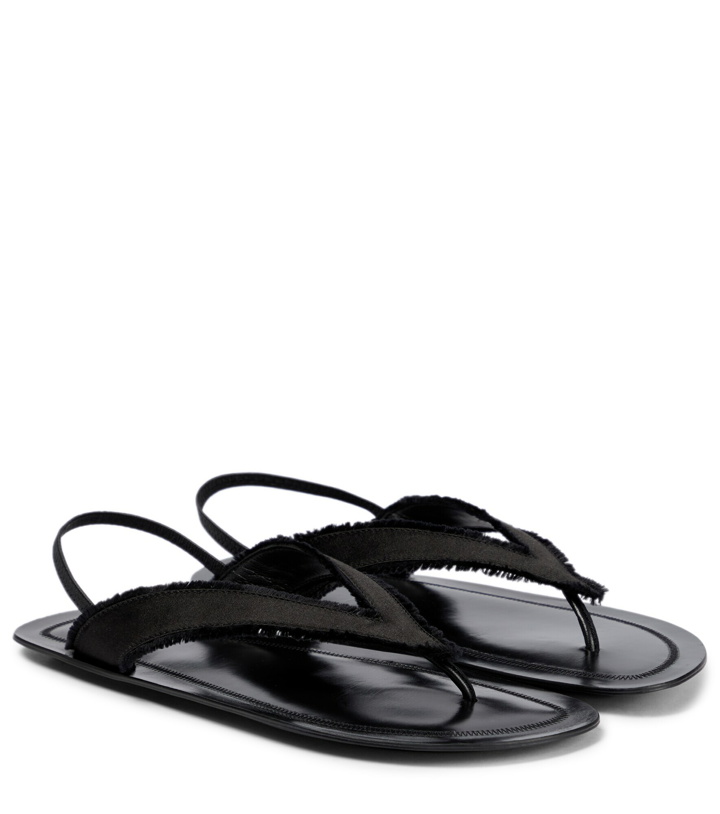 Photo: The Row - Fray satin thong sandals