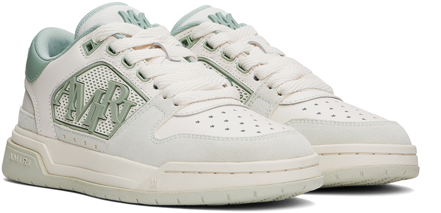 AMIRI White & Green Classic Low Sneakers Amiri