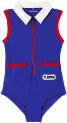 Mini Rodini Kids Blue Zip UV Swimsuit