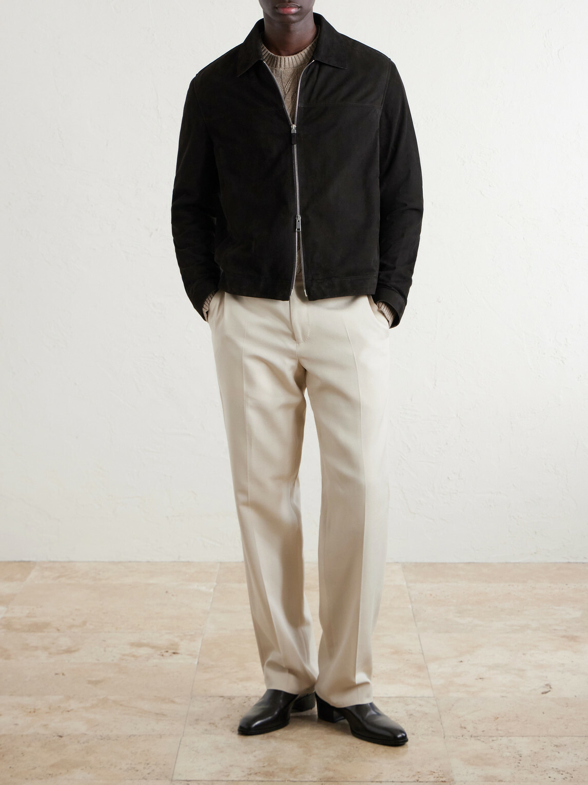 Zegna - Suede Blouson Jacket - Brown