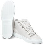 Balenciaga - Arena Creased-Leather High-Top Sneakers - Men - Light gray