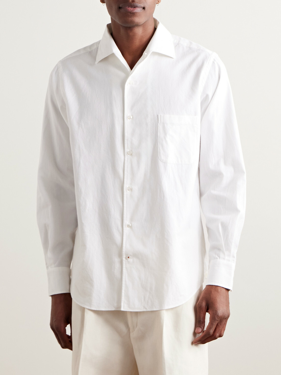 Loro Piana - André Cotton-Flannel Shirt - White