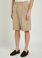 Jacquemus Le Short Pastro Herringbone Linen-blend Shorts Beige