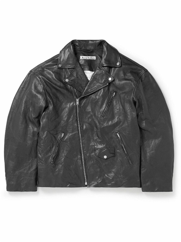 Photo: Acne Studios - Liker Distressed Leather Biker Jacket - Black